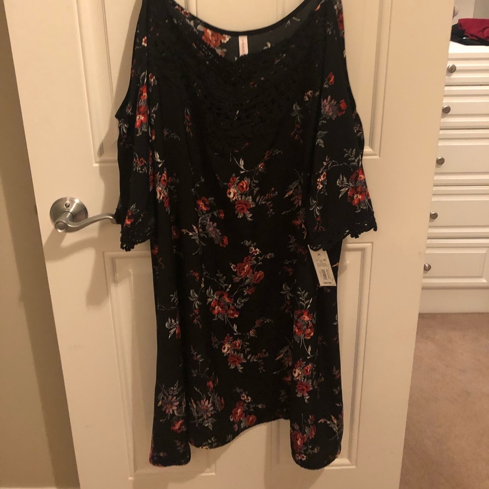 Cold shoulder floral dress
